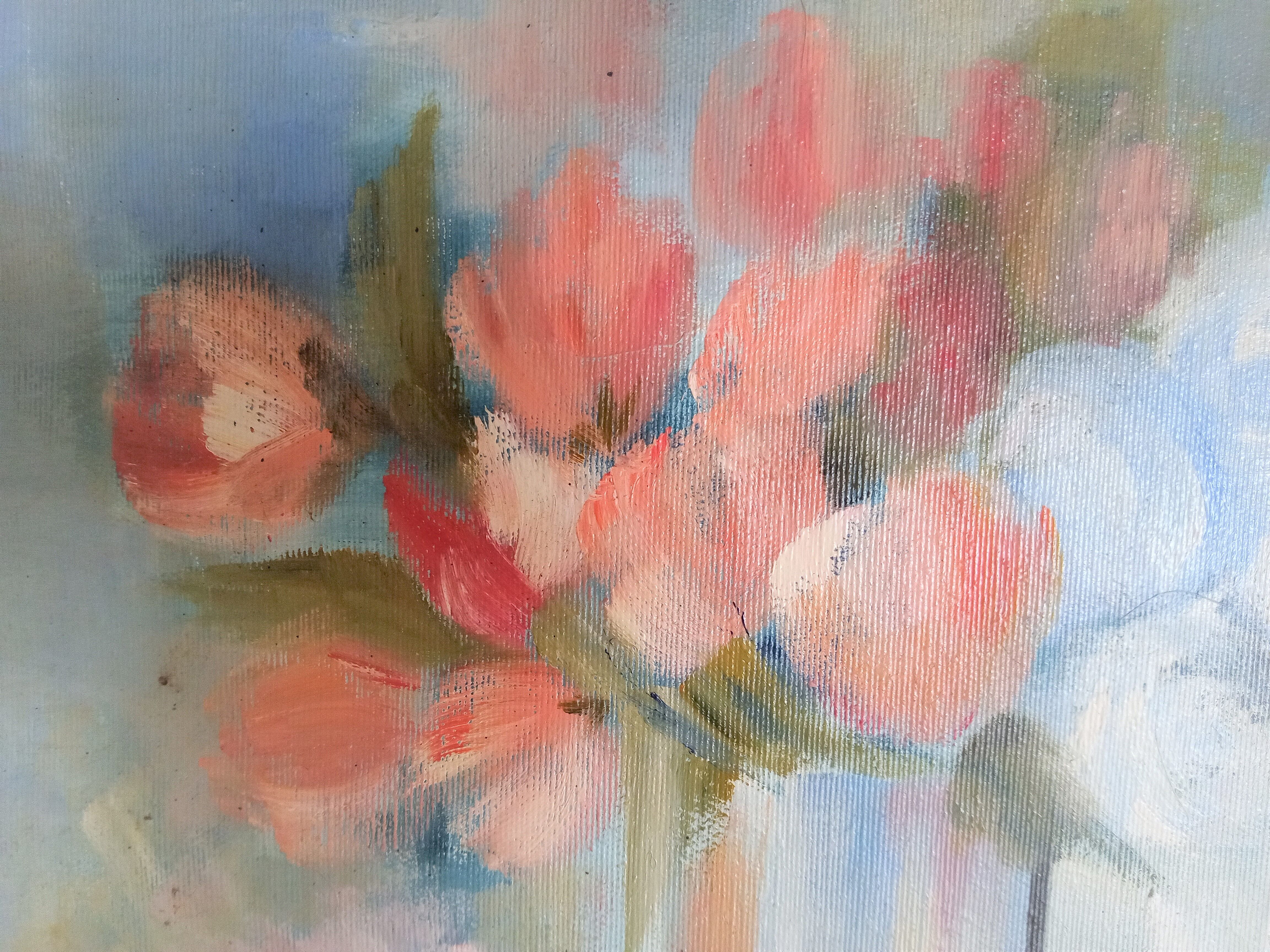 Impressionist still life with flowers, oil on canvas signed and framed