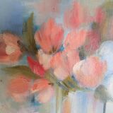 Impressionist still life with flowers, oil on canvas signed and framed
