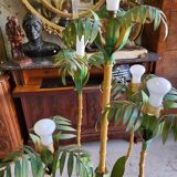 Metal and bamboo floor lamp of the 1960