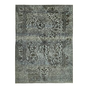 Handmade turkish unique 1980s 270 cm x 370 cm grey wool carpet