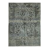 Handmade turkish unique 1980s 270 cm x 370 cm grey wool carpet