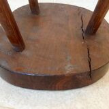 V massive wooden tripod stool