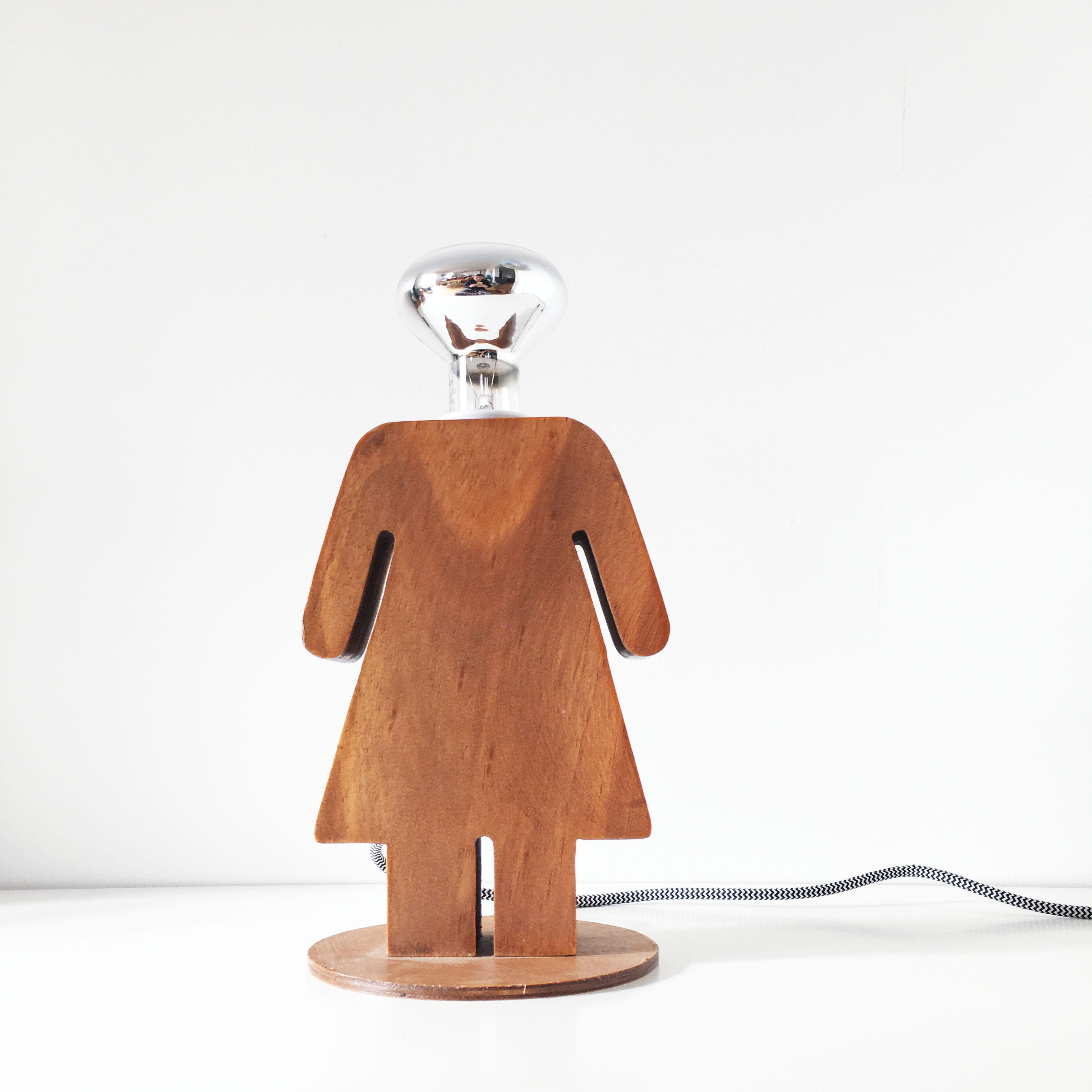 Vintage wooden lamp silhouette