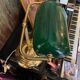Notary desk lamp, banker, tilting green opaline library