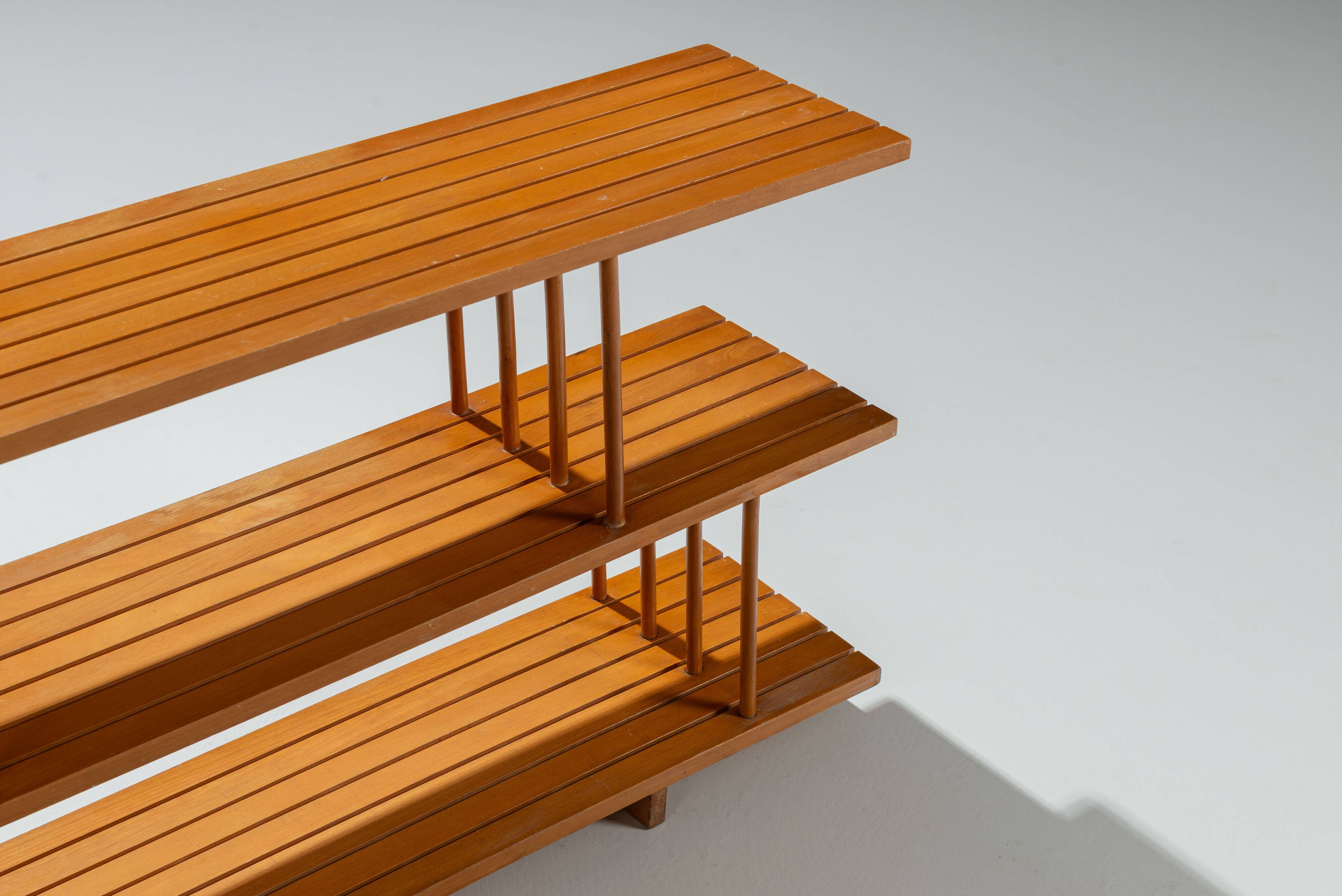 Mid-Century three tier wooden shelving unit