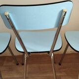 4 chaises en Formica bleues