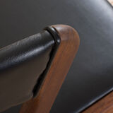 Kai Kristiansen Fire chair in new black aniline leather, Denmark, 1960s