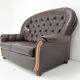Mid-century Leatherette Two Seat Sofa,1990's.
