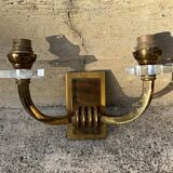 Antique Art Deco wall sconces attributed to Jacques Adnet.