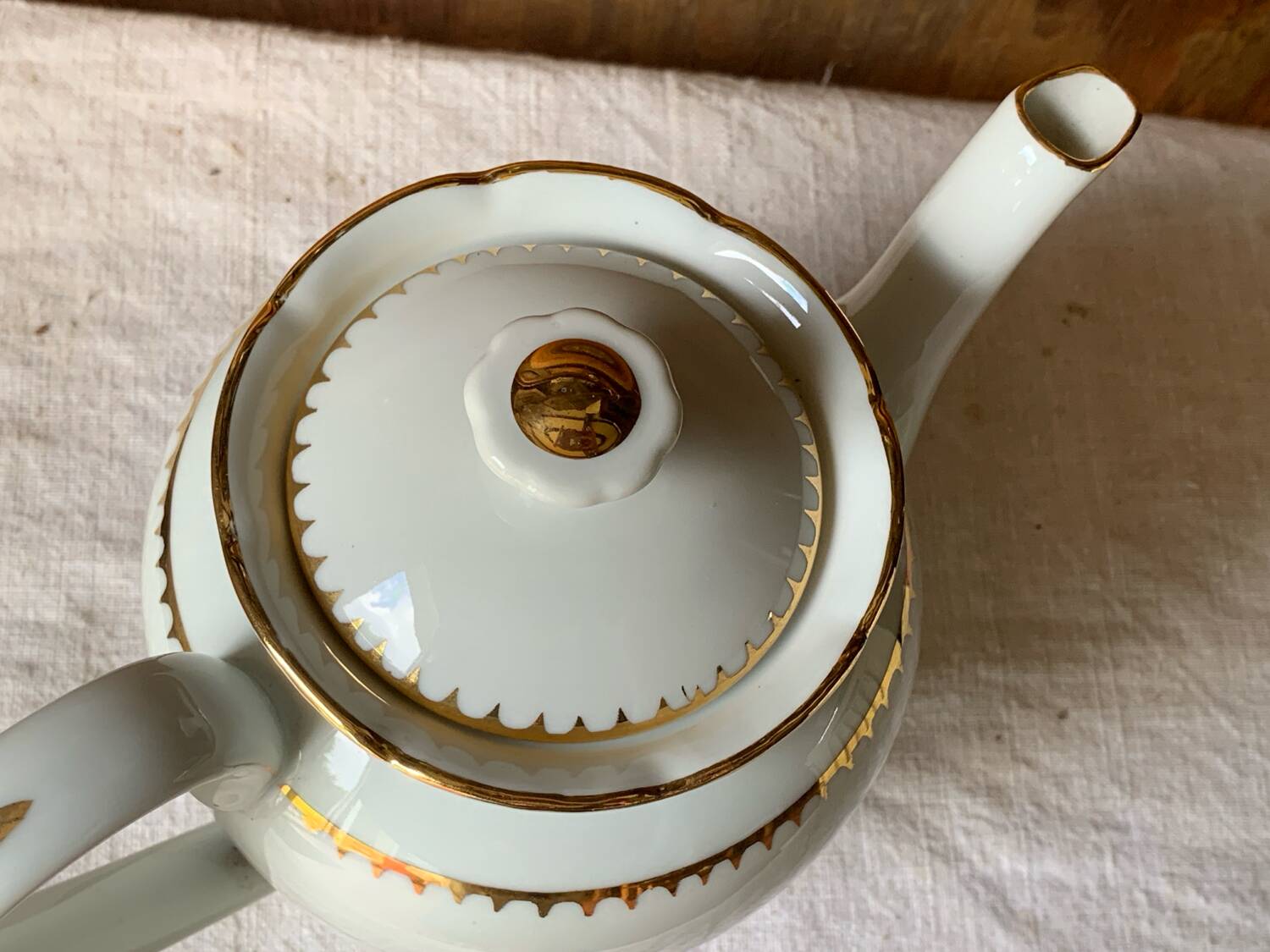 Antique porcelain jug with Limoges enamel