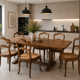 6 mismatched cane chairs