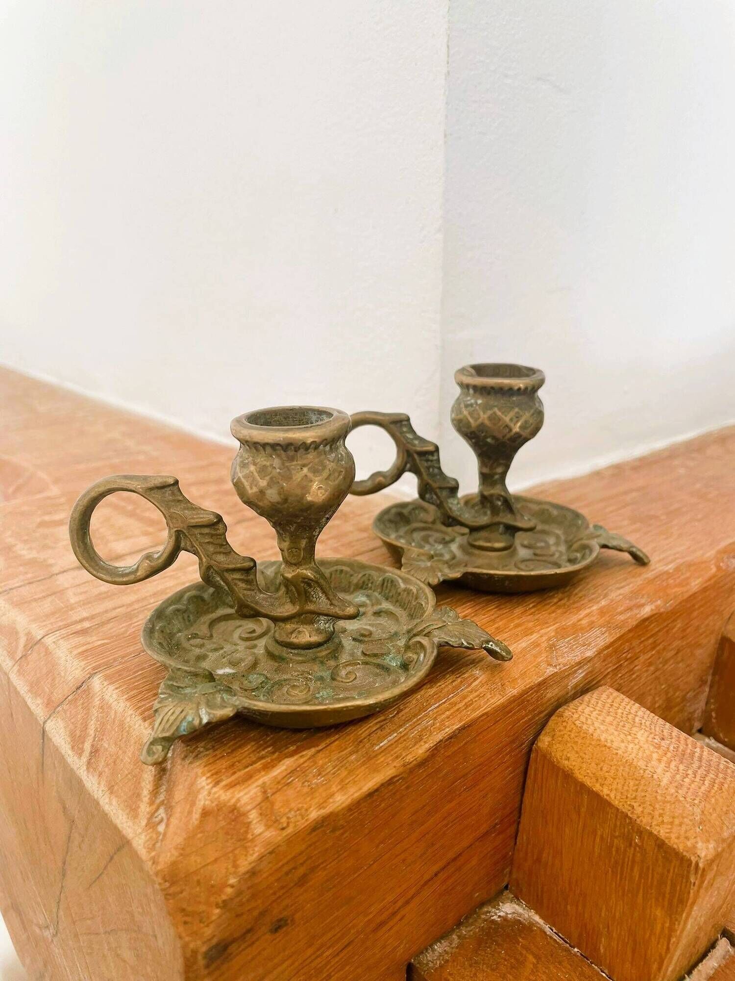 Pair of brass candlesticks