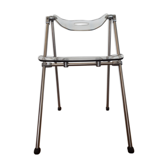 Folding chair in metal and plexiglass
