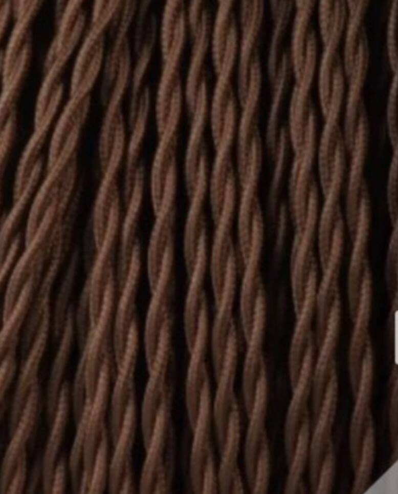 Brutalist wooden lamp, new 2m fabric cable, lampshade.