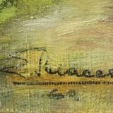 Italian School, 20th century: painting depicting a green landscape