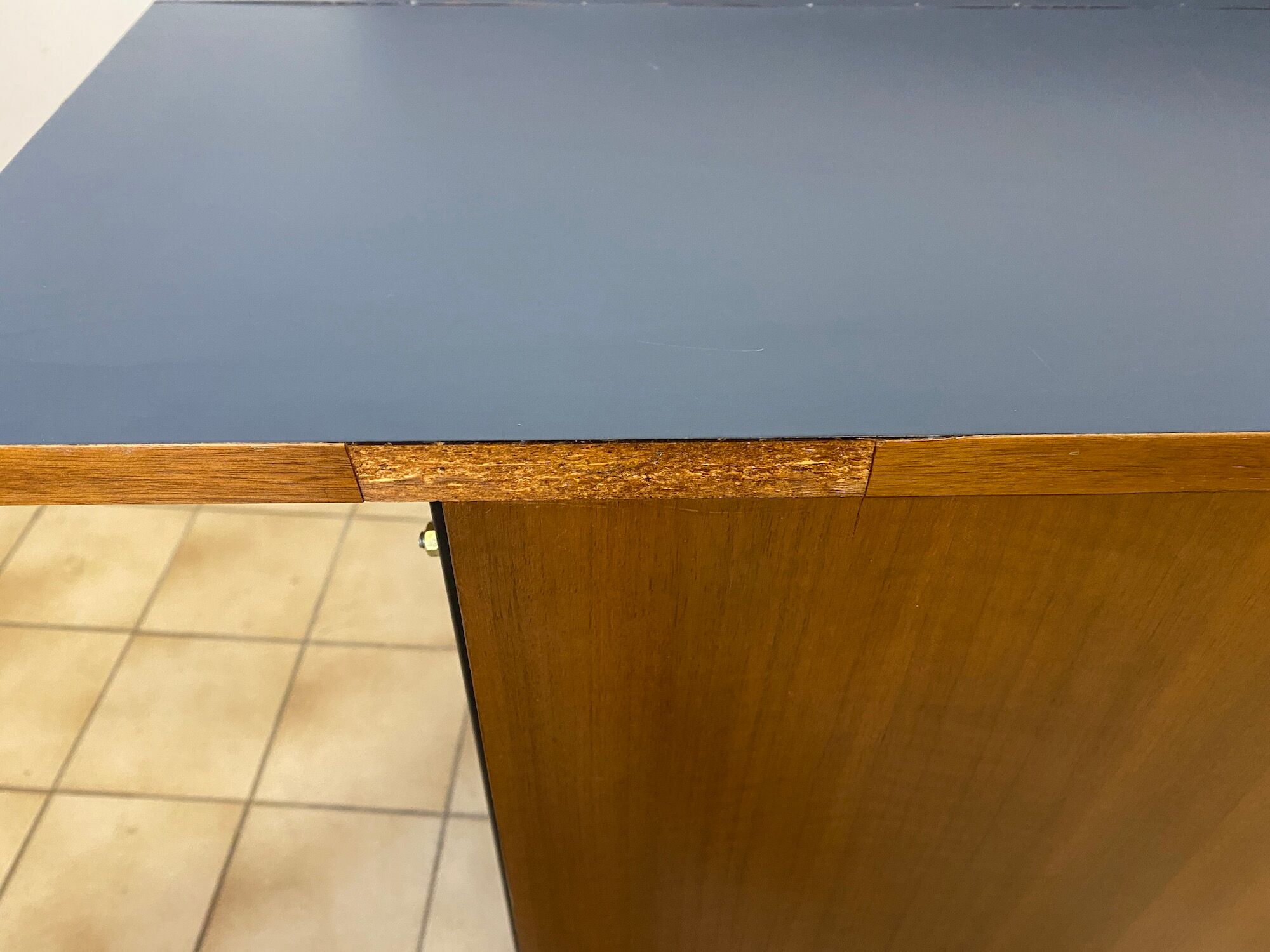 Vintage teak and formica bar with stool