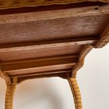 Rattan console desk with curved legs, 1970s