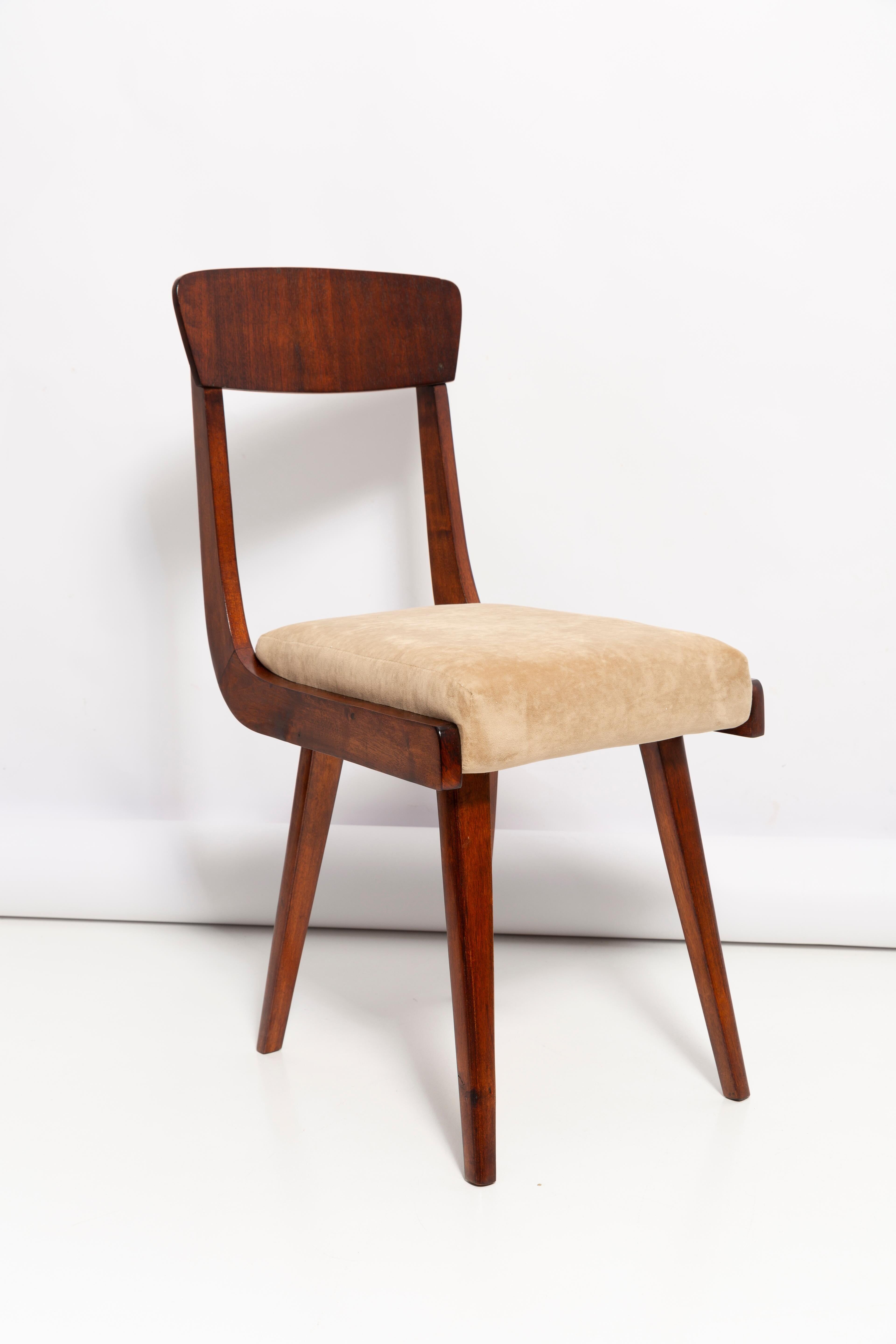 Mid-Century Gazelle beige chair in wood, Europe, 1960s