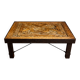 Coffee table / living room table with a sculpted top – Handcrafted – 20th century