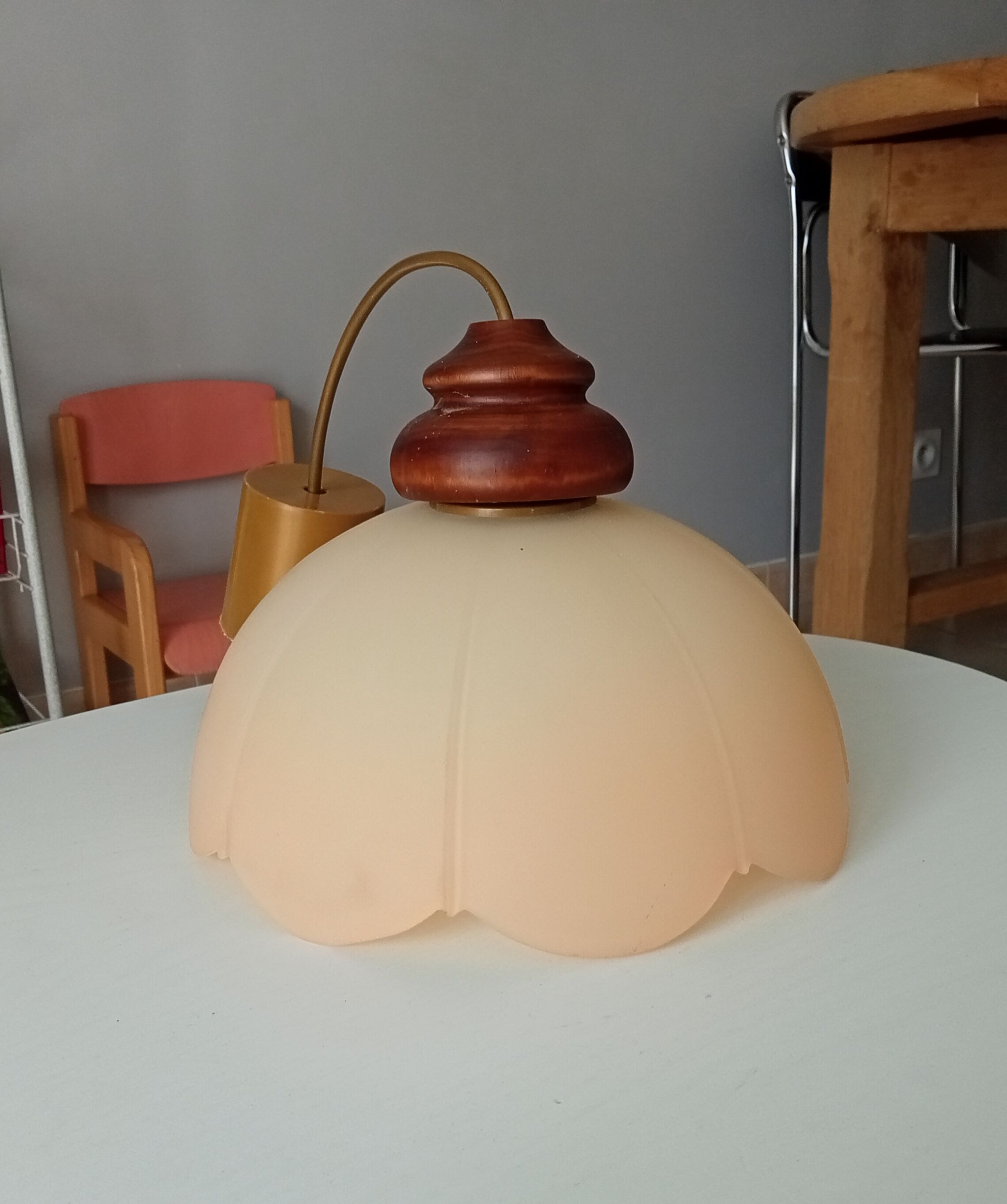 Vintage opaline pendant lamp