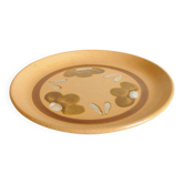 Vintage Round Calotte Plate in Stoneware with Floral Pattern - Sarreguemines model