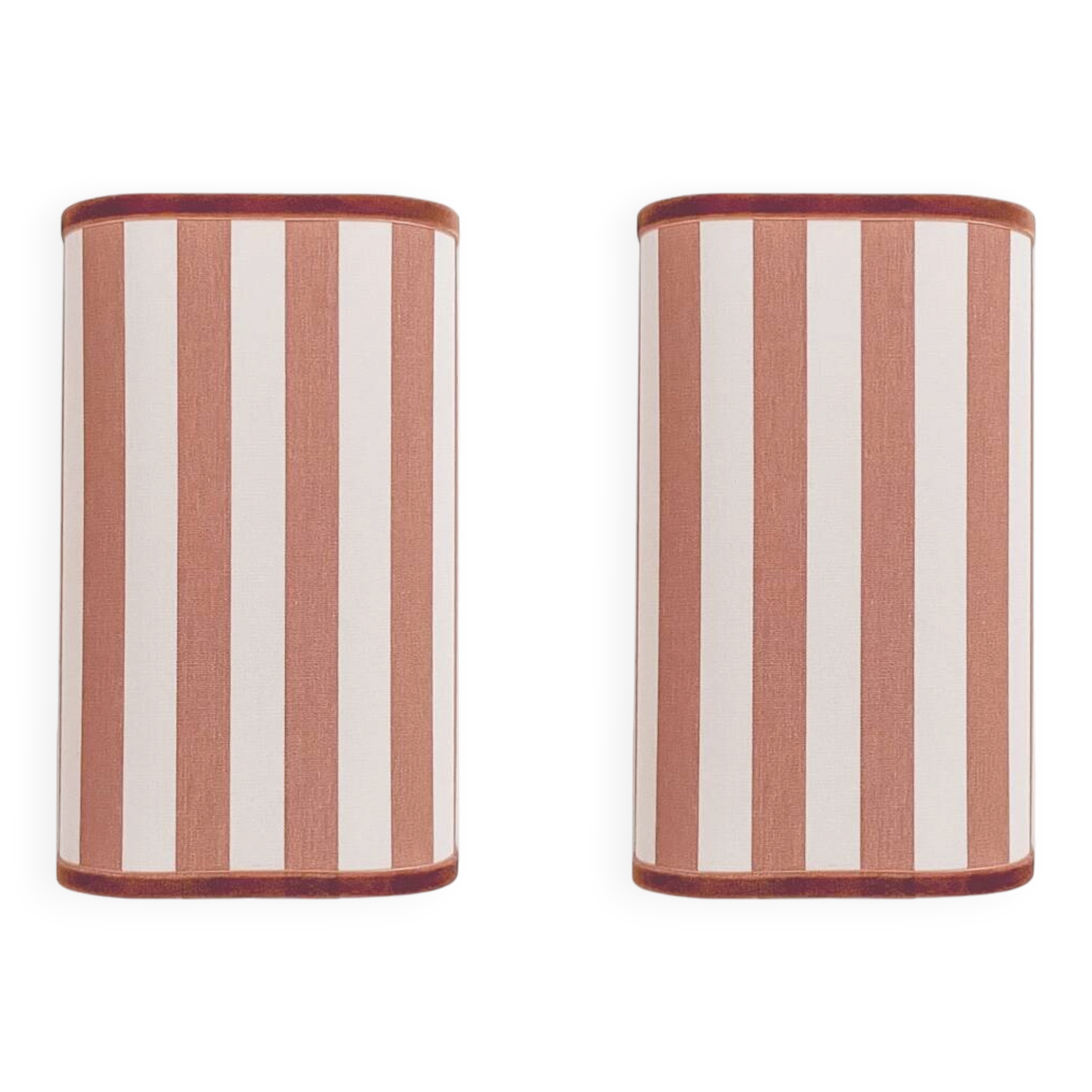 Pair of striped fabric wall sconces