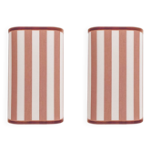 Paire d’appliques murales en tissu rayé