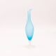 Elegant azure blue blown glass ewer vase