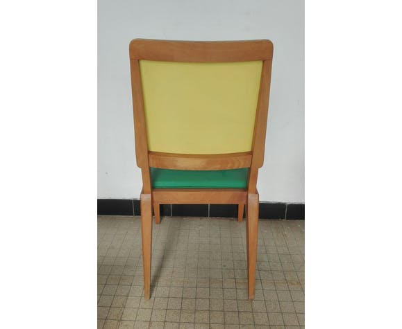 Suite of 4 vintage chairs compass feet