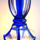 Blue and white Overlay crystal vase, chiseled and carved with Saint Louis foliage?
