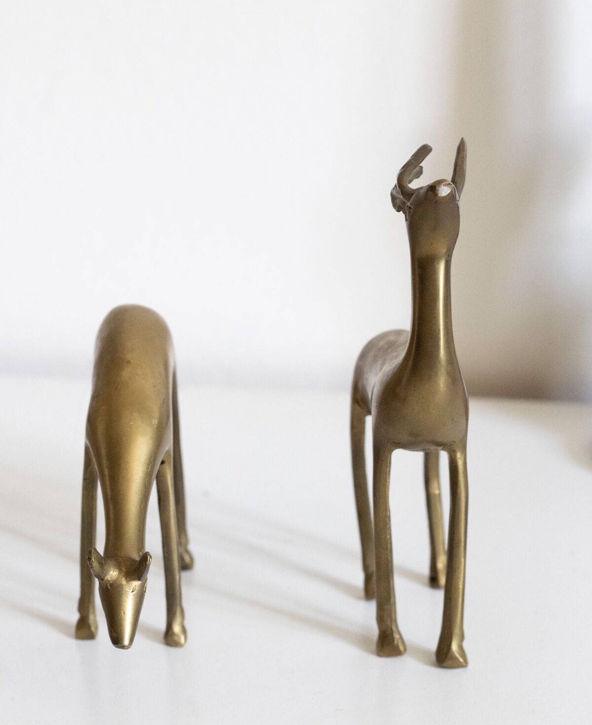 Vintage brass deer and doe
