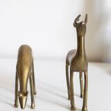 Vintage brass deer and doe