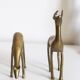 Cerf et biche en laiton vintage