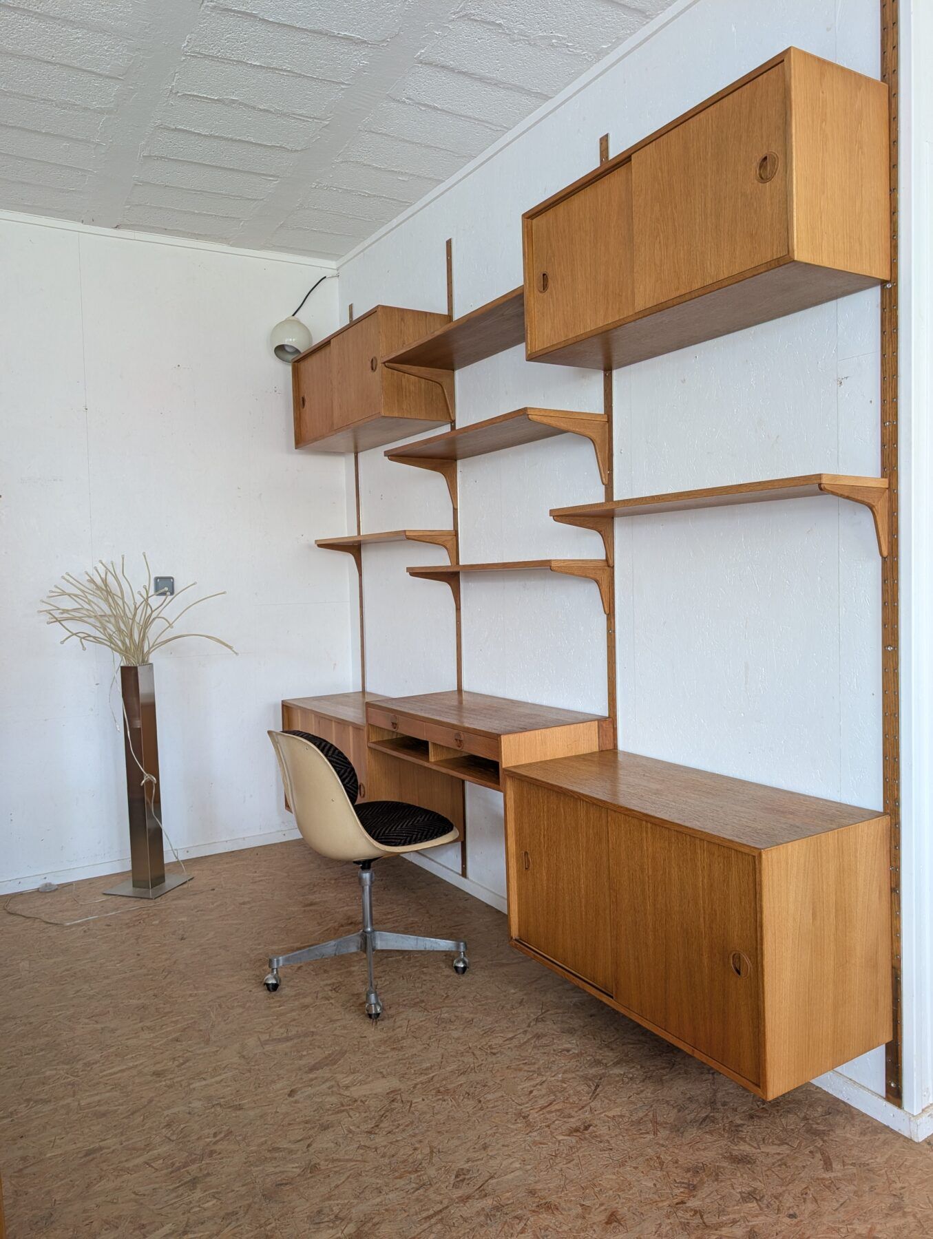 Ensemble mural modulable teck blond danois des années 60/70
