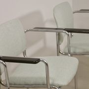 Set de 3 de chaises tubulaires en acier chromé, datant de 1970.Ref Amanda