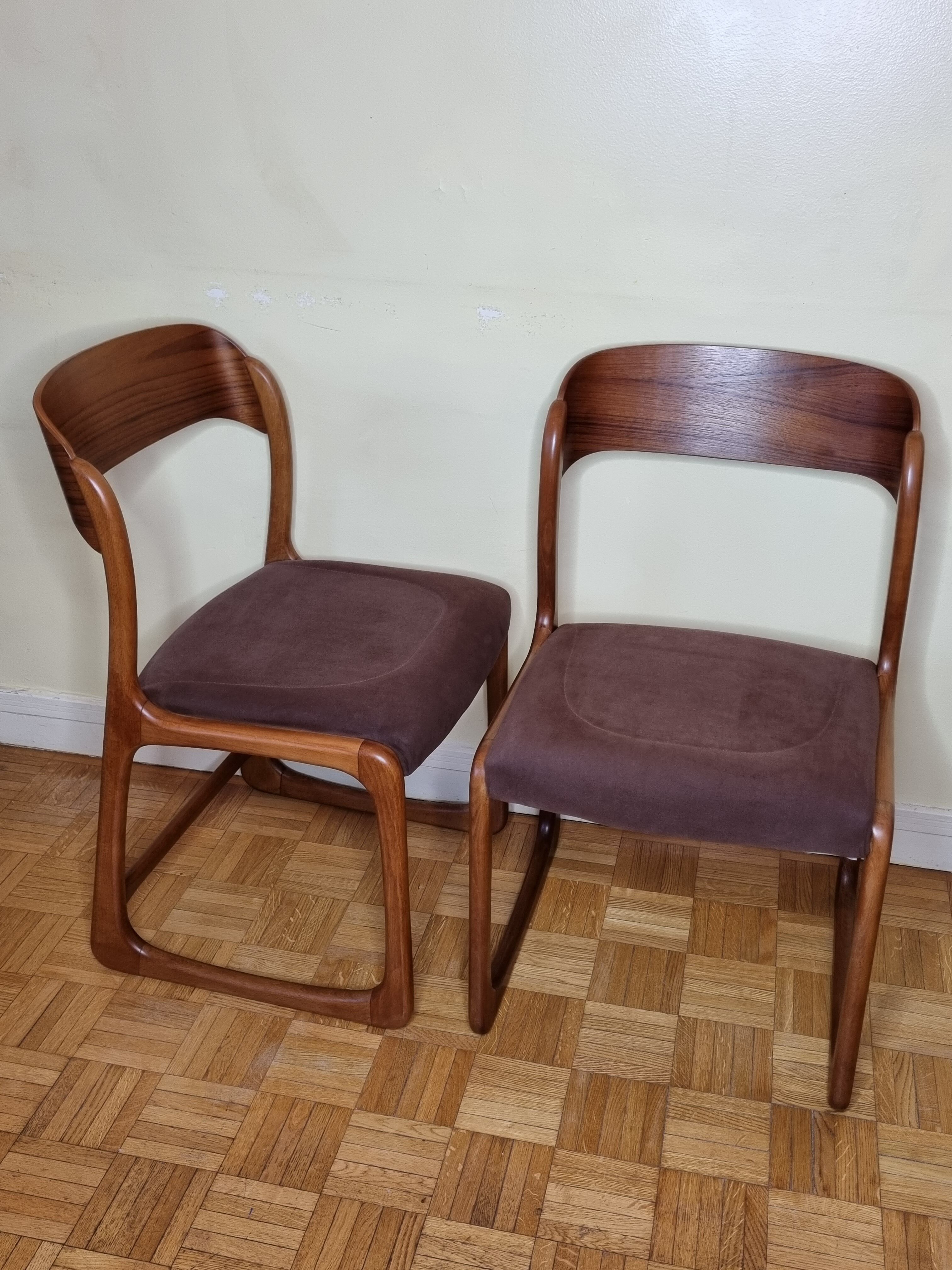 Pair of Baumann chairs model "sled" 1960