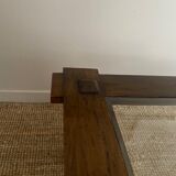 Square teak table