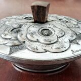 Tin Bonbonnière. Art Deco. Signed René Delavan.