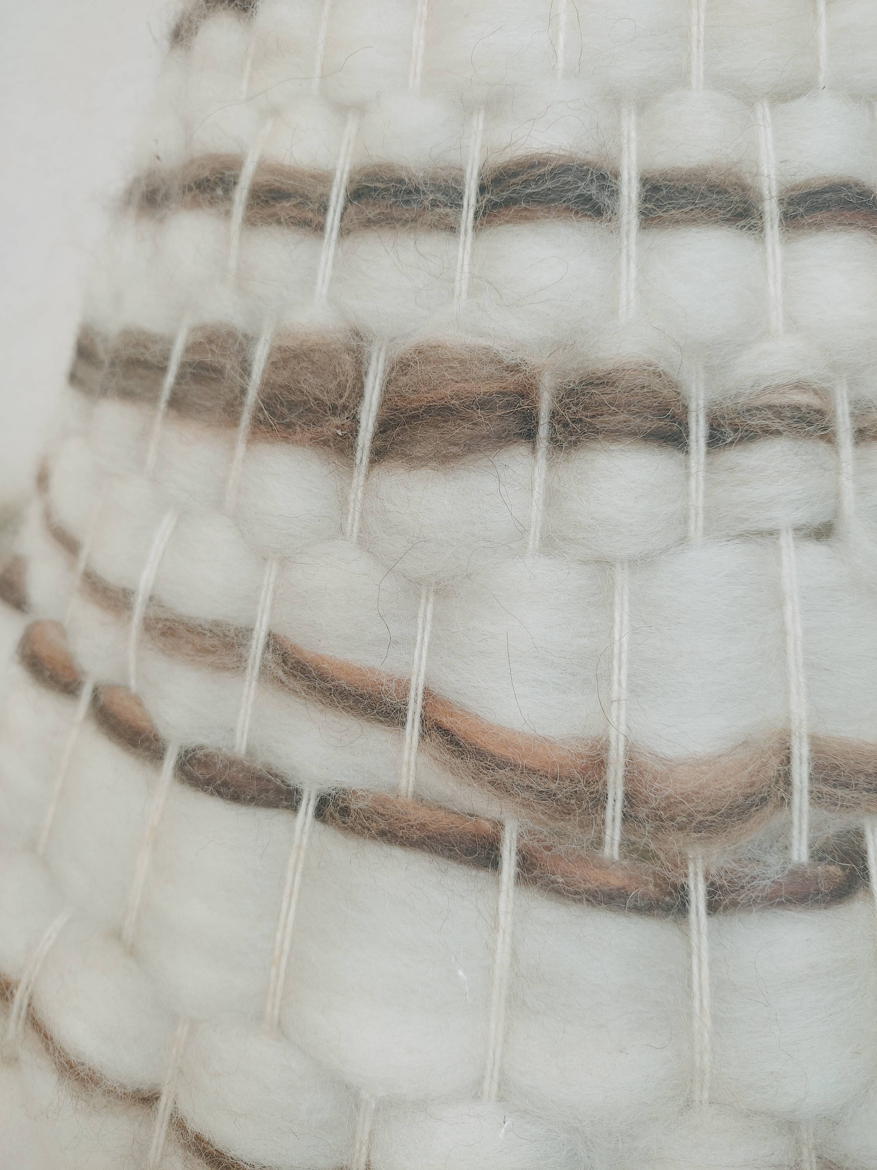 Raw wool lampshade