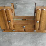 Extended stand cabinet storage cabinet wooden makeup with mirror