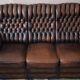 Chesterfield 3-seater chestnut coloured leather sofa