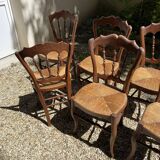 Suite of 6 mulched chairs with spindles