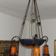 Art Deco Lustre Noverdy France in beaten iron