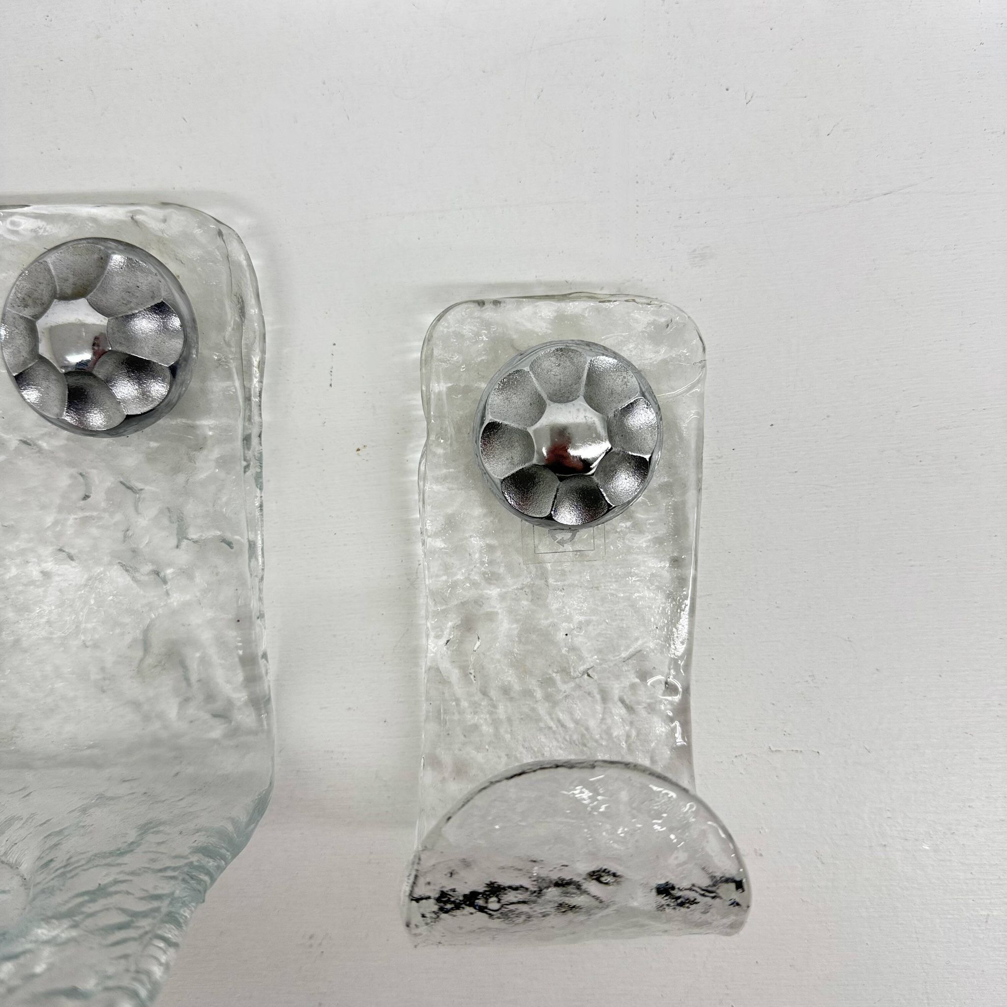 Set of Grohe ice glass bathroom set towel hanger, soap tray and plateau