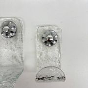 Set of Grohe ice glass bathroom set towel hanger, soap tray and plateau