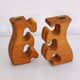 Pair of Swedish wooden candlesticks 1970