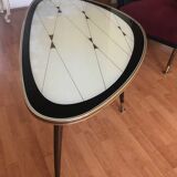 Opal tripod table in graphic glass from the 60s