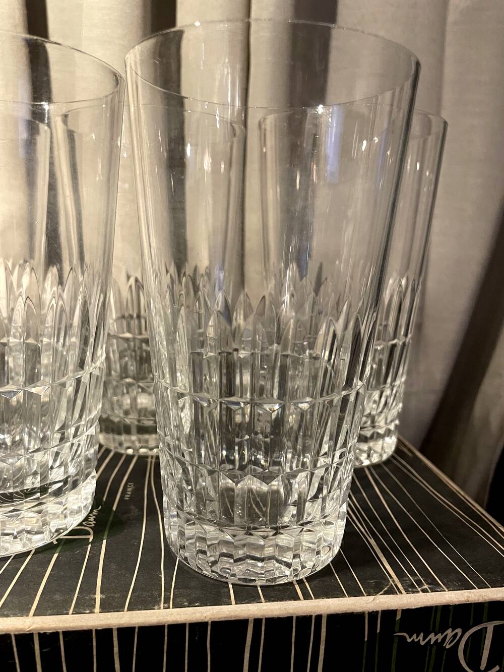 Set of 6 daum crest crest long drink orangeade glasses