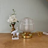 Vintage art deco globe table lamp in frosted glass