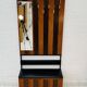 Vintage wall coat rack with storage bench from the 1970s.